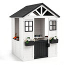 Kids Outdoor Playhouse with Sink Spruce Wooden Cottage with Half Door