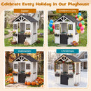 Kids Outdoor Playhouse with Sink Spruce Wooden Cottage with Half Door