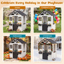 Kids Outdoor Playhouse with Sink Spruce Wooden Cottage with Half Door