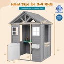 Kids Outdoor Playhouse with Sink Spruce Wooden Cottage with Half Door