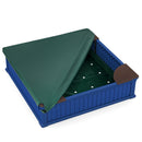 Kids Outdoor Sandbox with Oxford Cover and 4 Corner Seats
