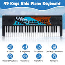 Kids Piano Keyboard 49 Keys Portable Electric Keyboard Piano with 8 Rhythms 8 Tones