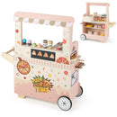Kids Pizza Food Truck Wooden Pretend Play Snack Cart with Oven-Pink