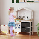 Kids Play Kitchen Children Toy Kitchen Playset with 2 Stoves and Rotation Knobs