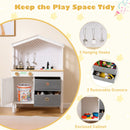 Kids Play Kitchen Children Toy Kitchen Playset with 2 Stoves and Rotation Knobs