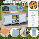 Kids Play Kitchen Set with Stoves for Boys Girls Aged 3-8-Blue