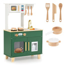 Kids Play Kitchen with Microwave and Rotation Knobs for Girls Boys Aged 3-6