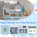 Kids Play Kitchen with Stoves and Faucet for Girls Boys Aged 3-6