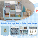 Kids Play Kitchen with Stoves and Faucet for Girls Boys Aged 3-6