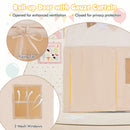 Kids Play Tent Large Playhouse with Glow in the Dark Stars and Mat-Beige