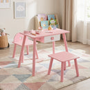 Kids Pretend Nail Salon Playset with Table and Stools