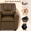 Kids Recliner Chair Push Back Toddler Reclining Armchair with Cup Holder