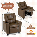 Kids Recliner Chair Push Back Toddler Reclining Armchair with Cup Holder