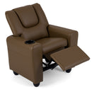 Kids Recliner Chair Push Back Toddler Reclining Armchair with Cup Holder