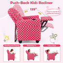 Kids Recliner Chair Push Back Toddler Reclining Armchair with Cup Holder