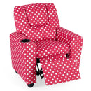 Kids Recliner Chair Push Back Toddler Reclining Armchair with Cup Holder