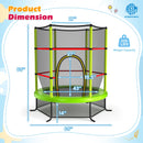 55 Inch Kids Recreational Trampoline Bouncing Jumping Mat with Enclosure Net