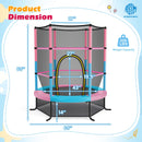 55 Inch Kids Recreational Trampoline Bouncing Jumping Mat with Enclosure Net