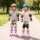Kids Roller Skates 4 Sizes Adjustable Quad Skates with Light-up Wheels and Safety Protection