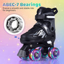 Kids Roller Skates for Girls Boys 4 Sizes Adjustable Quad Skates with Light-up Wheels