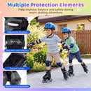 Kids Roller Skates for Girls Boys 4 Sizes Adjustable Quad Skates with Light-up Wheels