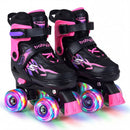 Kids Roller Skates for Girls Boys 4 Sizes Adjustable Quad Skates with Light-up Wheels