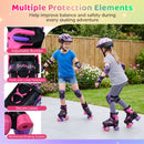 Kids Roller Skates for Girls Boys 4 Sizes Adjustable Quad Skates with Light-up Wheels for Outdoor