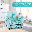 Kids Single Sofa with Cute Patterns Ergonomic Backrest and Armrests