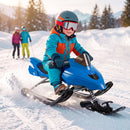 Snow Racer Sled with Brakes and Steering Handle for Kids