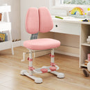 Kids Study Chair with Adjustable Double Backrest and Footrest