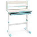Height Adjustable Kids Study Desk with Tilt Desktop-Blue