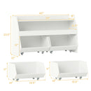 Kids Toy Storage Organizer Wooden Bookcase with 2 Movable Drawers