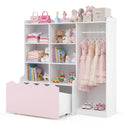 Kids Toy Storage Organizer Children Dress up Closet Wardrobe with Clothing Rack