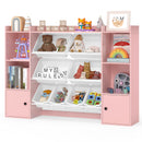 Kids Toy Storage and Bookshelf with Boxes and Open Shelves