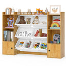 Kids Toy Storage and Bookshelf with Boxes and Open Shelves