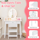 Kids Vanity Set with Lighted Mirror-White