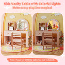 Kids Vanity Table and Chair Set with Lighted Mirror for Kids Aged 3+ Years Old