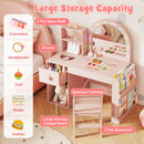 Kids Vanity Table and Chair Set with Lighted Mirror for Kids Aged 3+ Years Old