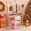 Kids Vanity with Lights and 5 Drawers for Kids Aged 3+ Years Old