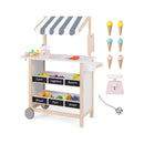 Kids Wooden Ice Cream Cart with Chalkboard and Storage