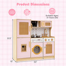 Kids Wooden Kitchen Playset with Realistic Lights and Sounds