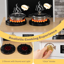 Kids Wooden Kitchen Playset with Stoves Sound Light for 3+ Years Old-White