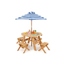 Kids Wooden Table Set for Children Aged 3+ Years-Natural
