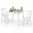 Kids Wooden Table and Chairs Set 3-Piece Toddler Furniture with Pine Wood Frame
