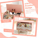 Kids Wooden Toy Box with Front Bookshelf and 4 Solid Wood Legs for Playroom