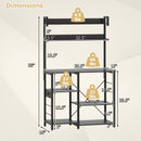 Kitchen Bakers Rack with Power Outlet 5-Tier Microwave Oven Stand with LED Lights