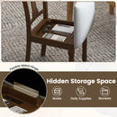 Set of 2 Kitchen Dining Chair with Linen Fabric and Storage Space