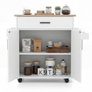 Kitchen Island Cart Rolling Kitchen Storage Island with Drawer-White