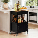 Rolling Kitchen Island Cart with Drawer and Side Hooks