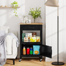 Rolling Kitchen Island Cart with Drawer and Side Hooks